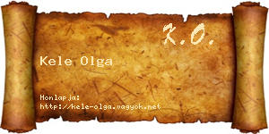 Kele Olga névjegykártya