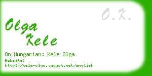 olga kele business card